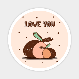 I love you ripe peaches Magnet